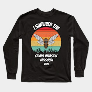 Cicada 2024, I survived the cicada invasion Missouri 2024 Long Sleeve T-Shirt